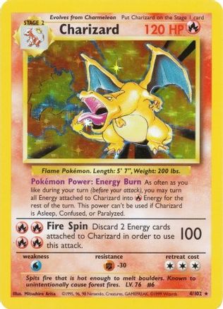 Charizard 004/102  - Holofoil Base Set - Holo Rare