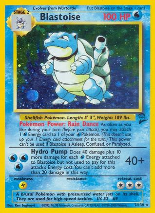 Blastoise 002/130  - Holofoil Base Set 2 - Holo Rare