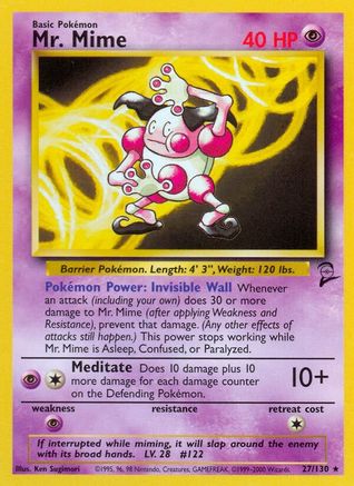 Mr. Mime 027/130  Base Set 2 - Rare