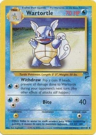 Wartortle 063/130  Base Set 2 - Uncommon