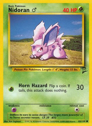 Nidoran M 083/130  Base Set 2 - Common