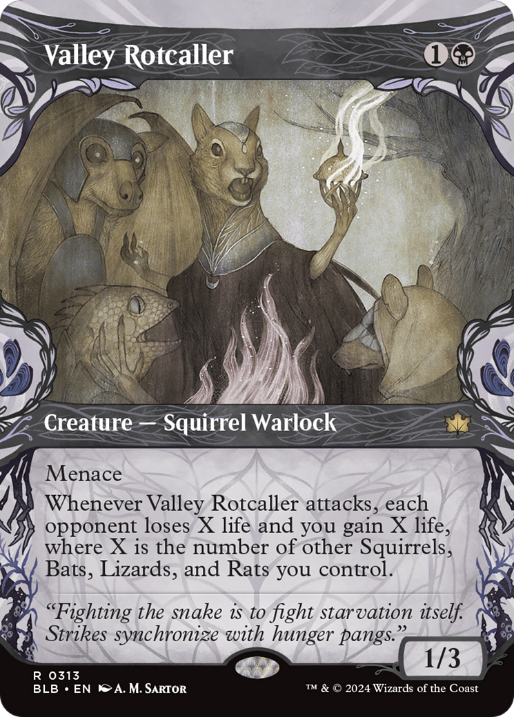 Valley Rotcaller (Showcase) (BLB-313) - Bloomburrow: (Showcase) (Borderless) Foil