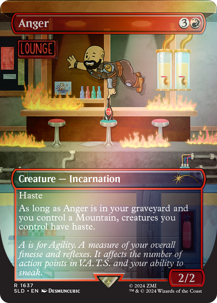 Anger (Rainbow Foil) (SLD-1637★) - Secret Lair Drop (Borderless) Foil