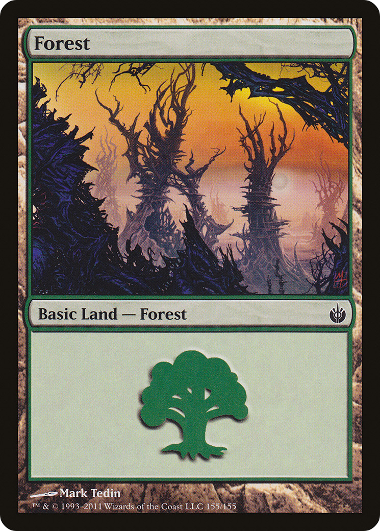 Forest (155) (MBS-155)  Foil - Mirrodin Besieged