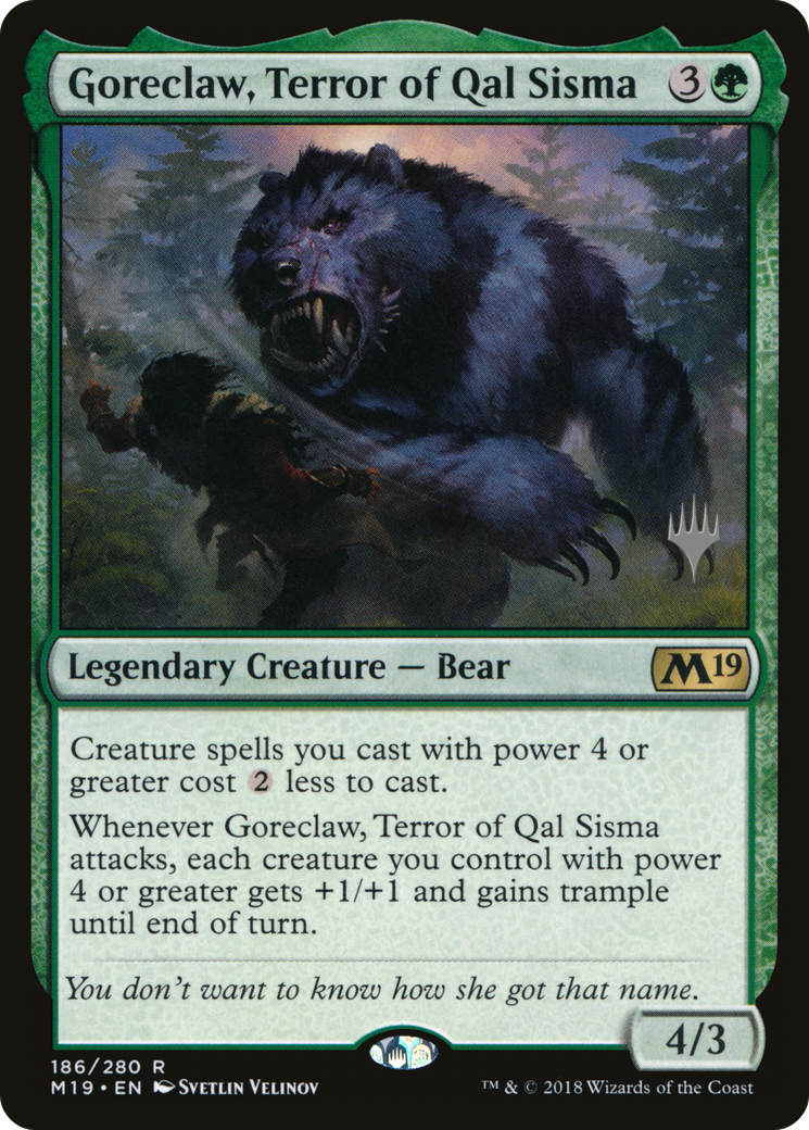 Goreclaw, Terror of Qal Sisma (PPM20-186P) - Core Set 2019 Promos