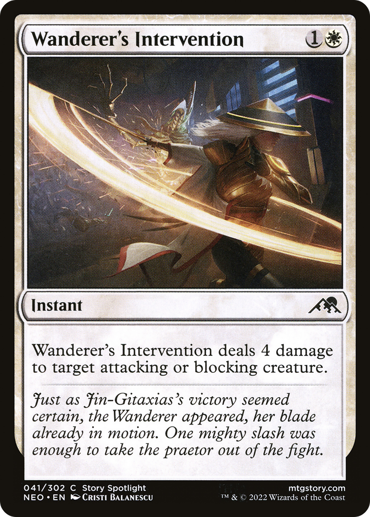 Wanderer's Intervention (NEO-041)  Foil - Kamigawa: Neon Dynasty