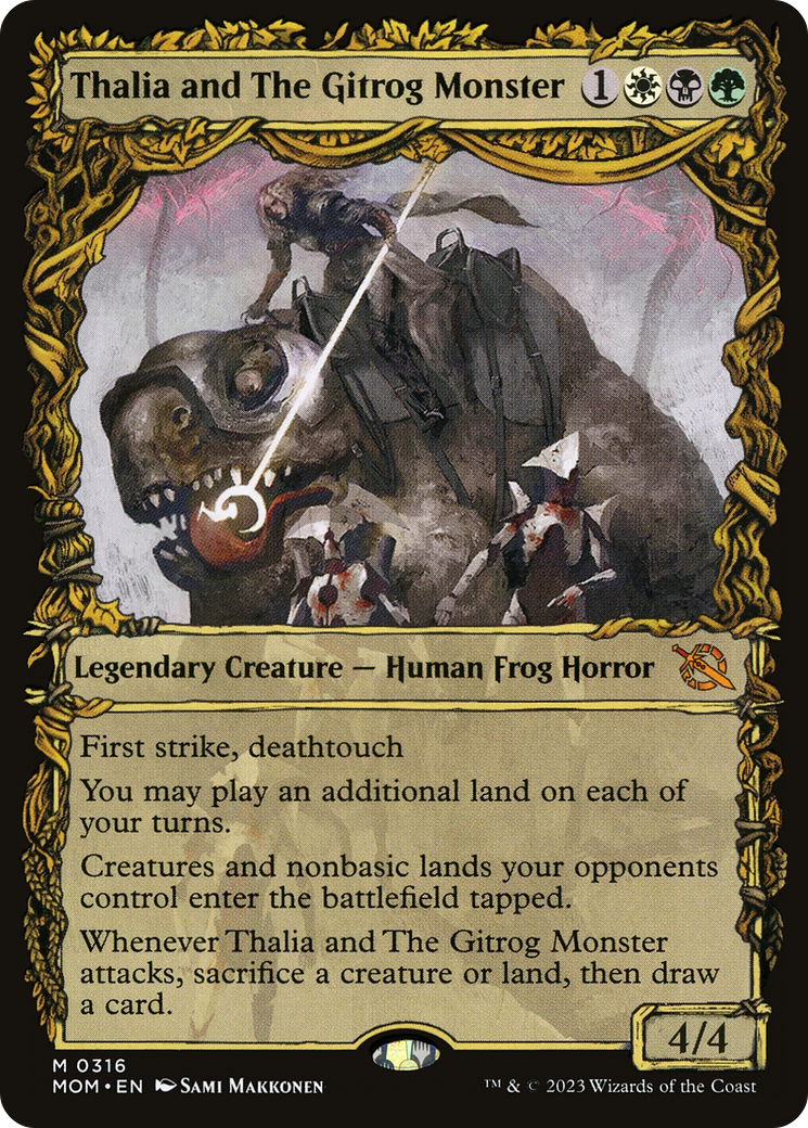 Thalia and The Gitrog Monster (Showcase) (MOM-316)  Foil - March of the Machine: (Showcase)