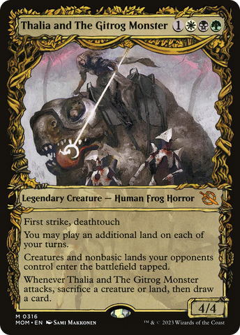 Thalia and The Gitrog Monster (Showcase) (MOM-316)  Foil - March of the Machine: (Showcase)