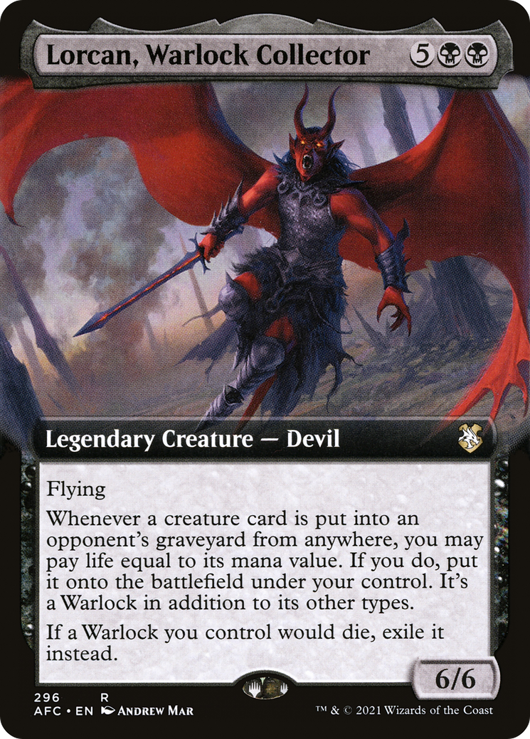 Lorcan, Warlock Collector (Extended Art) (AFC-296) - Adventures in the Forgotten Realms Commander
