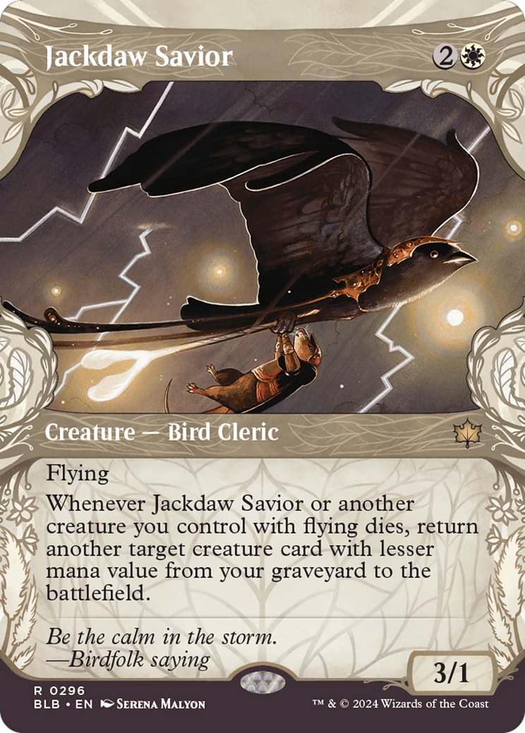 Jackdaw Savior (Showcase) (BLB-296)  - Bloomburrow: (Showcase) (Borderless)