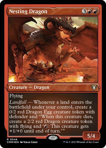 Nesting Dragon (CMM-546)  Etched Foil - Commander Masters