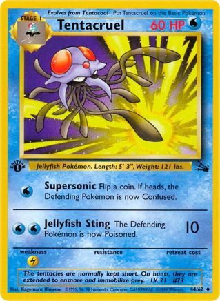 Tentacruel 044/62  - 1st Edition Fossil - Uncommon