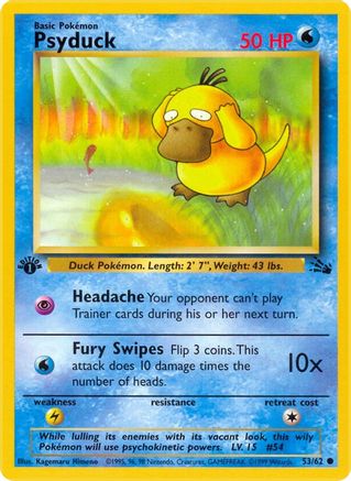 Psyduck 053/62  - 1st Edition Fossil - Common