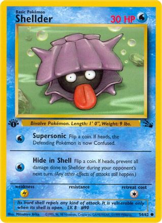 Shellder 054/62  - 1st Edition Fossil - Common
