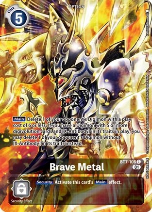 Brave Metal (Premium Deck Set) (BT7-106) - Next Adventure Foil
