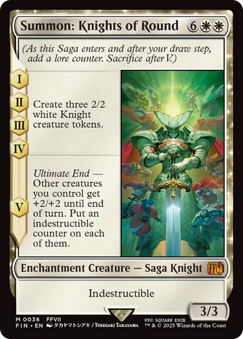 Summon: Knights of Round (FIN-036)  Foil - FINAL FANTASY: (enchantment)