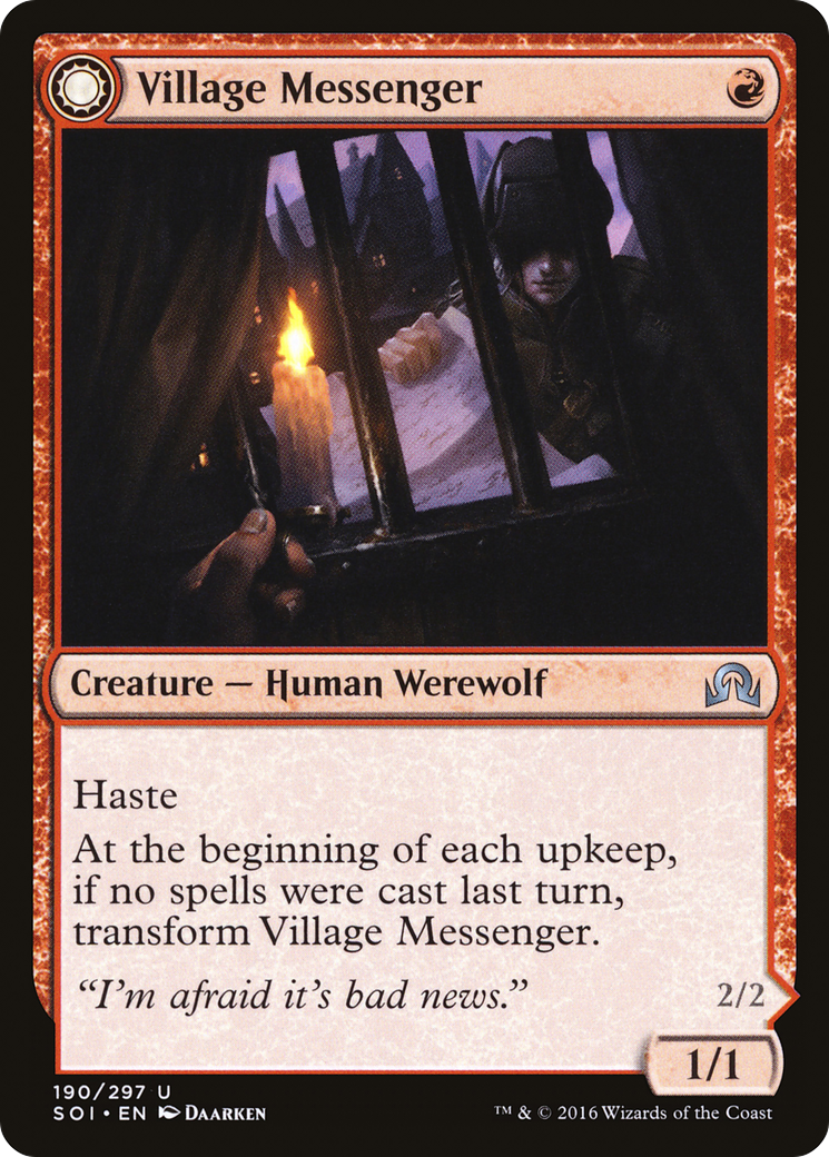 Village Messenger (SOI-190)  - Shadows over Innistrad: (Double Faced Transform)
