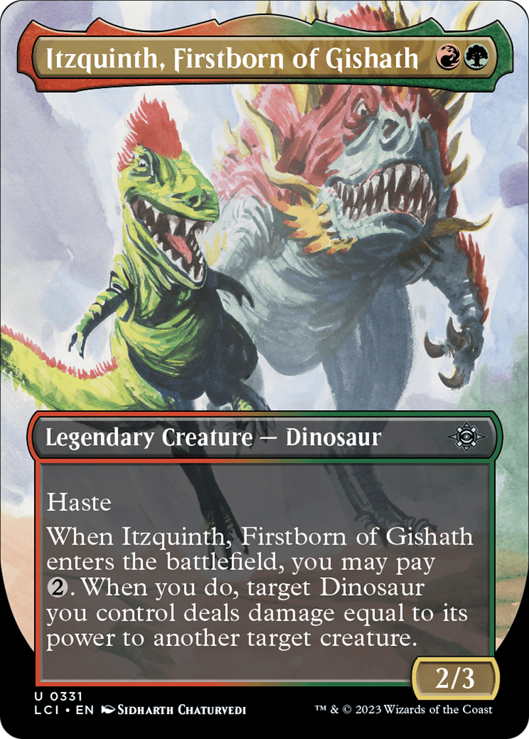 Itzquinth, Firstborn of Gishath (Borderless) (LCI-331)  Foil - The Lost Caverns of Ixalan
