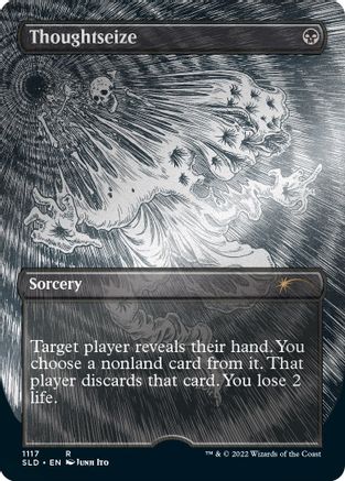 Thoughtseize (Borderless) (Foil Etched) (SLD-1117)  Foil - Secret Lair Drop Series