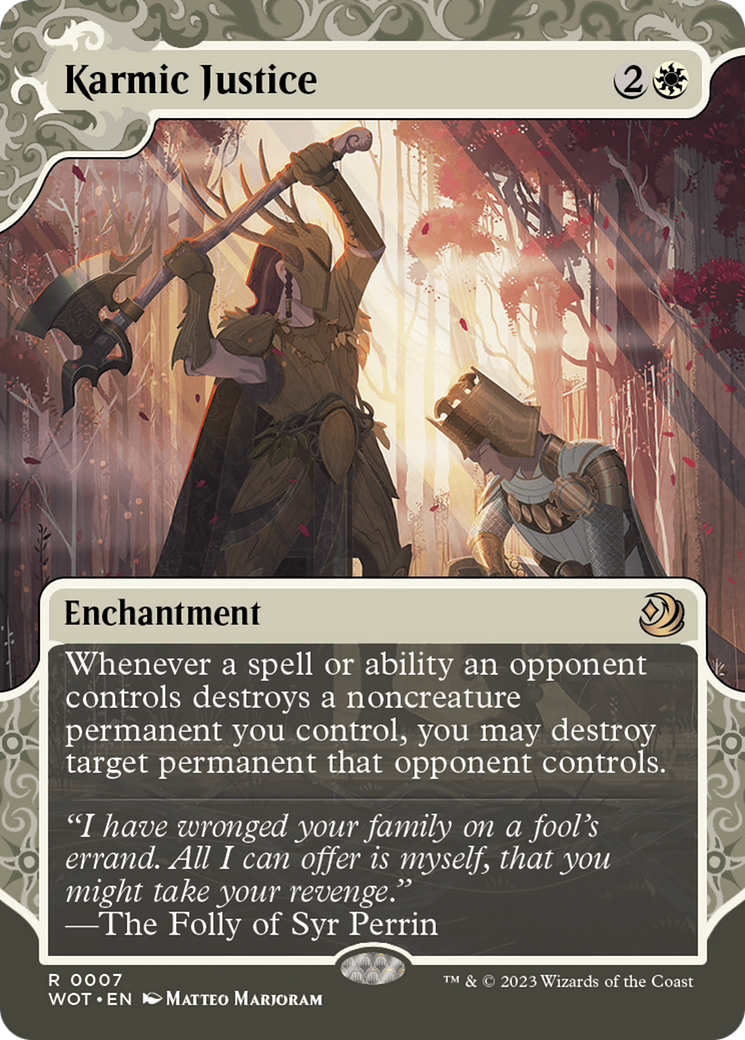 Karmic Justice (WOT-007)  Foil - Wilds of Eldraine: Enchanting Tales: (Showcase) (Borderless)