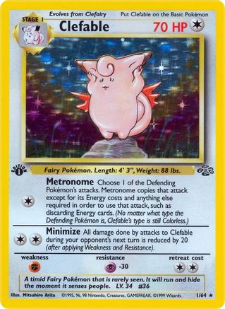 Clefable (1) 001/64  - Unlimited Holofoil Jungle - Holo Rare