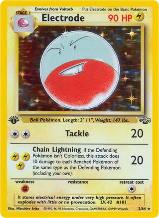 Electrode (2) 002/64  - 1st Edition Holofoil Jungle - Holo Rare