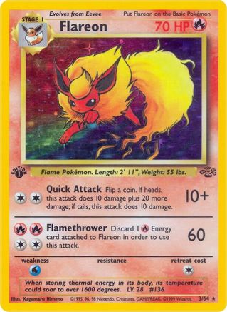 Flareon (3) 003/64  - Unlimited Holofoil Jungle - Holo Rare