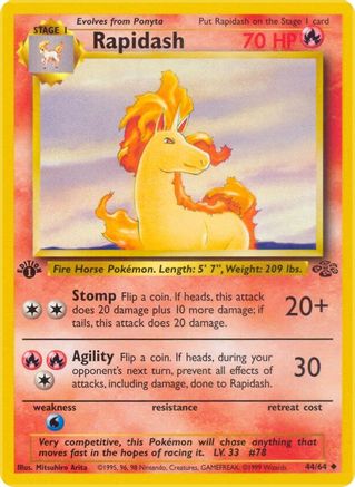 Rapidash 044/64  - 1st Edition Jungle - Uncommon