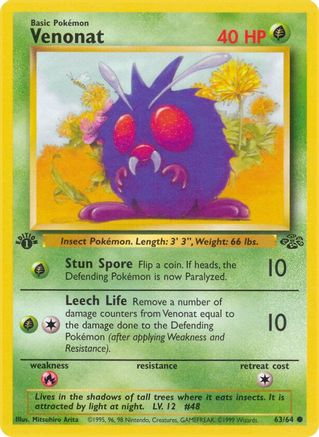 Venonat 063/64  - 1st Edition Jungle - Common