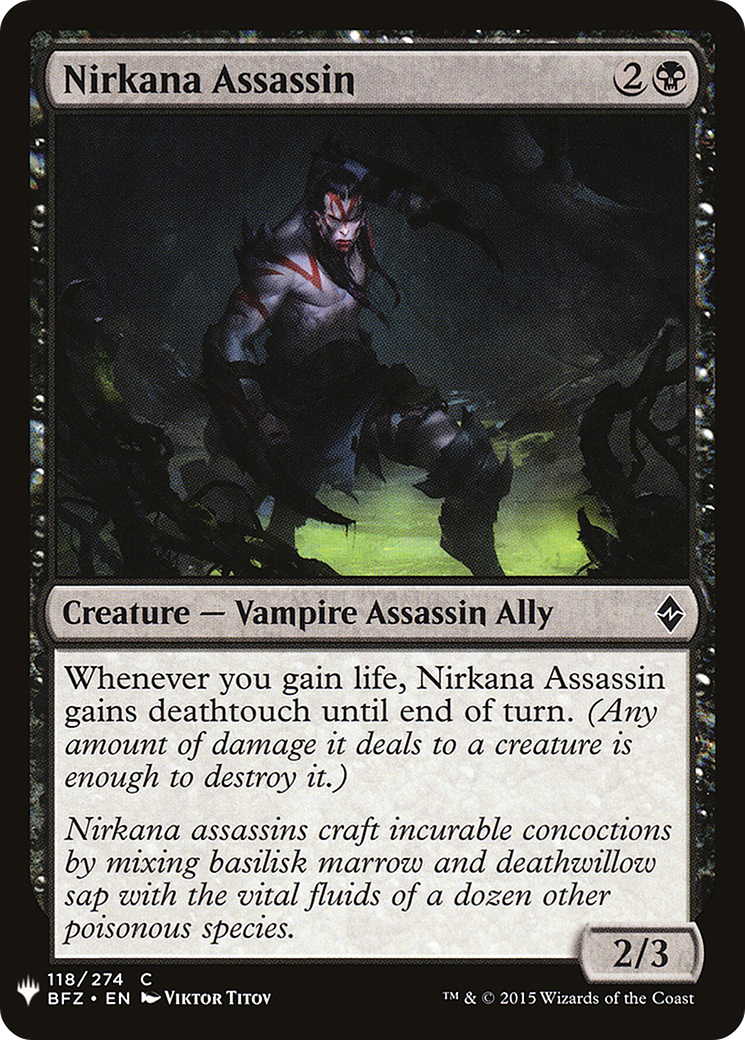 Nirkana Assassin (LIST-BFZ-118)  - The List