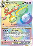 Unown VSTAR (Secret) 199/195  - Holofoil SWSH12 Silver Tempest - Secret Rare