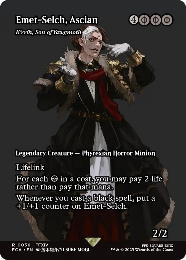 Emet-Selch, Ascian - K'rrik, Son of Yawgmoth (Showcase) (FCA-036)  Foil - FINAL FANTASY: Through the Ages / Emet-Selch, Ascian (Borderless)