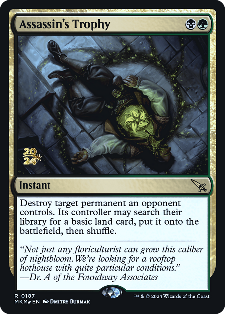 Assassin's Trophy (0187) (PRE-187)  Foil - Murders at Karlov Manor Promos