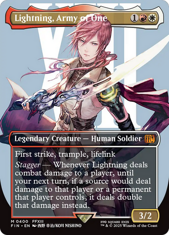 Lightning, Army of One (0400) (Borderless) (FIN-400)  Foil - FINAL FANTASY