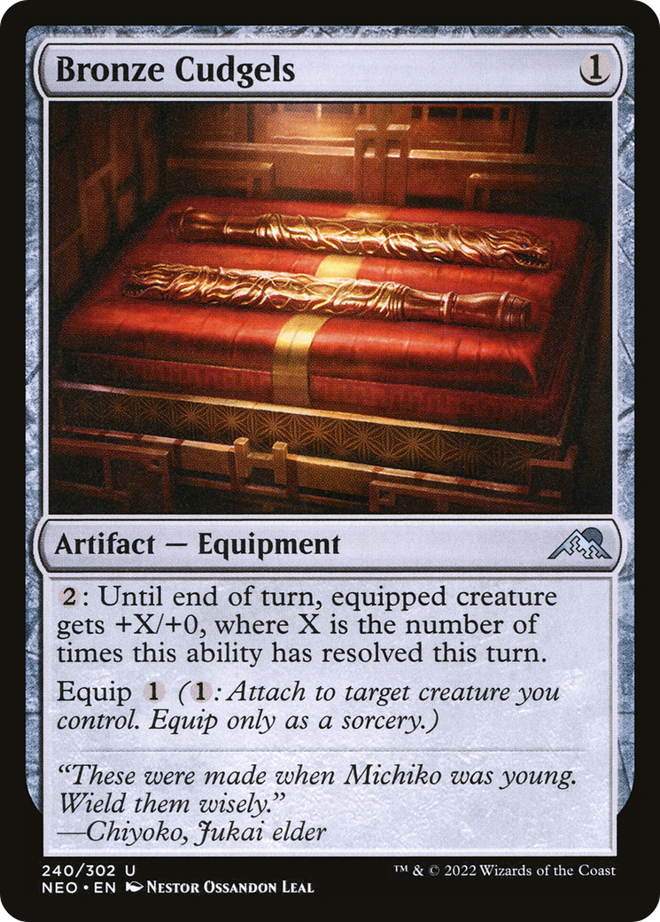 Bronze Cudgels (NEO-240)  Foil - Kamigawa: Neon Dynasty