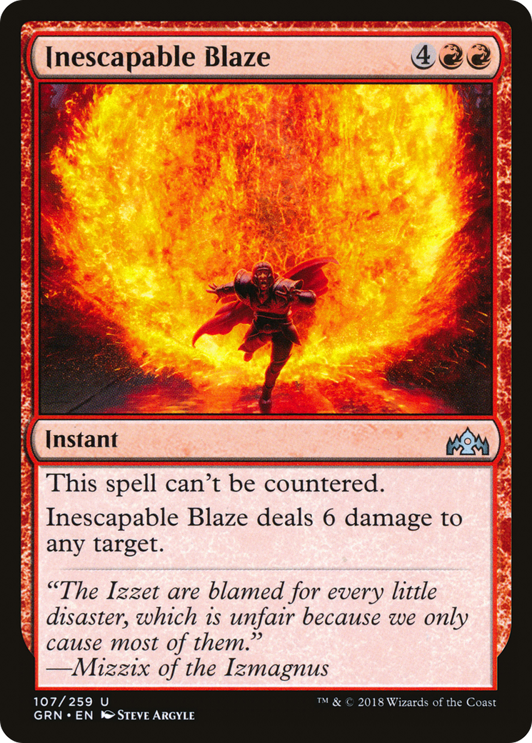 Inescapable Blaze (GRN-107)  Foil - Guilds of Ravnica