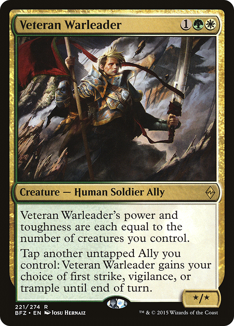 Veteran Warleader (BFZ-221)  Foil - Battle for Zendikar