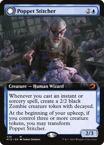 Poppet Stitcher (Extended Art) (MID-339)  - Innistrad: Midnight Hunt: (Extended Art, Double Faced Transform)
