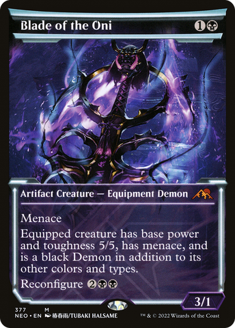 Blade of the Oni (Showcase) (NEO-377)  Foil - Kamigawa: Neon Dynasty: (Showcase)