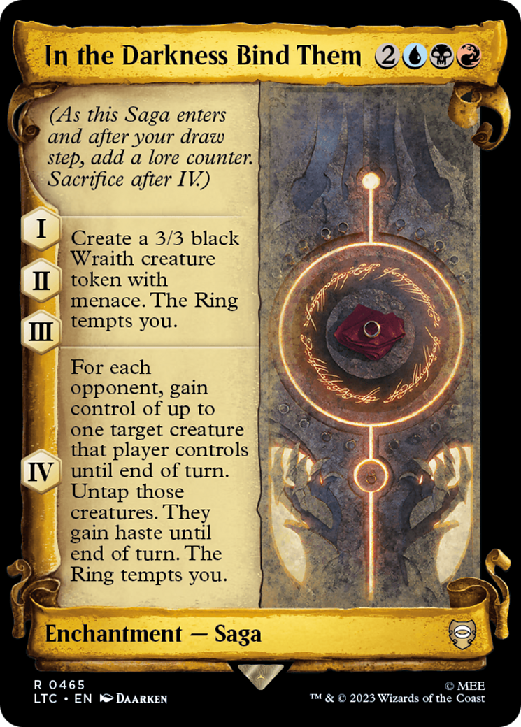 In the Darkness Bind Them (Showcase Scrolls) (LTC-465)  Foil - Tales of Middle-earth Commander: (Showcase)