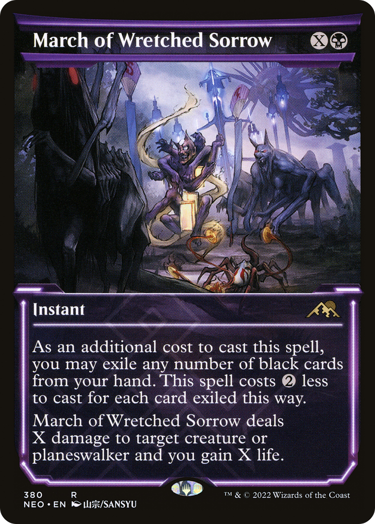 March of Wretched Sorrow (Showcase) (NEO-380) - Kamigawa: Neon Dynasty: (Showcase) Foil