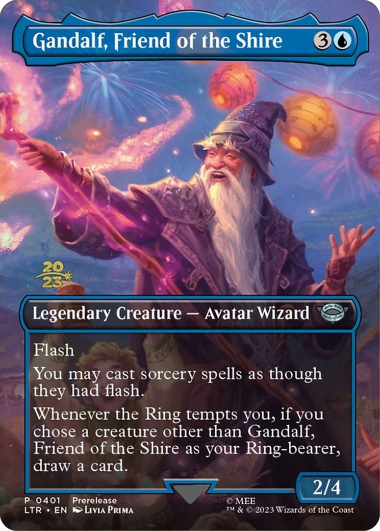 Gandalf, Friend of the Shire (PRE-401)  Foil - Tales of Middle-earth Promos (Borderless)