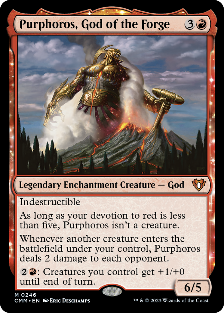 Purphoros, God of the Forge (CMM-246)  - Commander Masters: (enchantment)