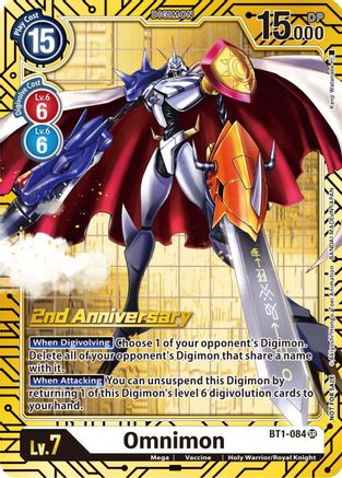 Omnimon (2nd Anniversary Card Set) (BT1-084) - Release Special Booster 1.0 Foil