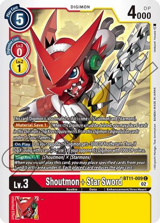 Shoutmon + Star Sword (BT11-009) - Dimensional Phase