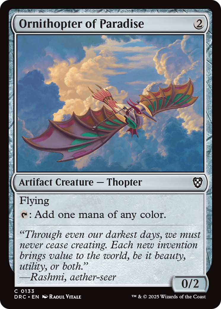 Ornithopter of Paradise (DRC-133) - Commander: Aetherdrift