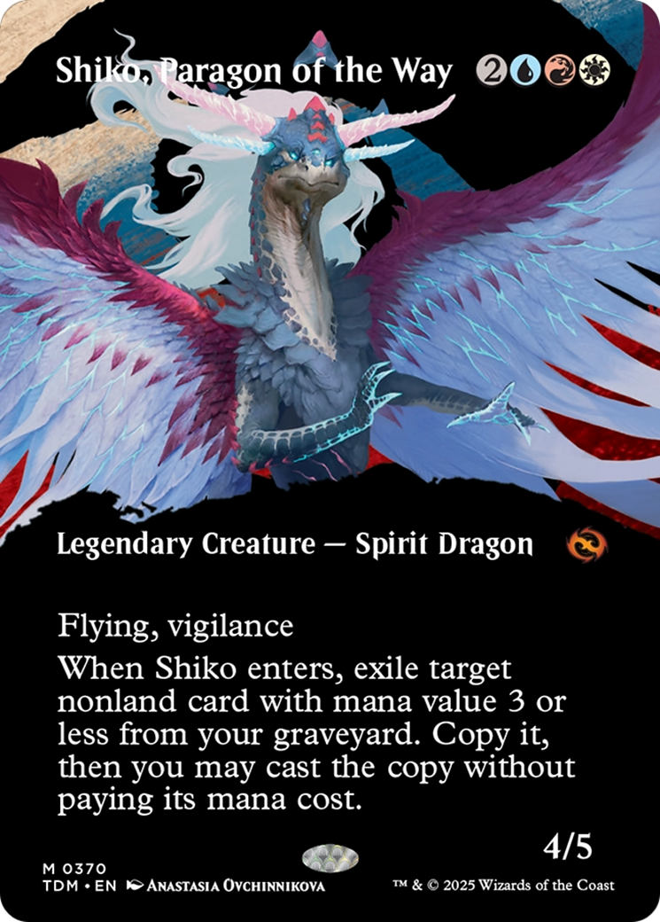 Shiko, Paragon of the Way (Borderless) (TDM-370)  Foil - Tarkir: Dragonstorm: (Showcase)