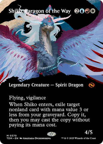 Shiko, Paragon of the Way (Borderless) (TDM-370)  Foil - Tarkir: Dragonstorm: (Showcase)