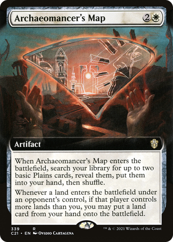 Archaeomancer's Map (Extended Art) (C21-339)  - Commander 2021: (Extended Art)