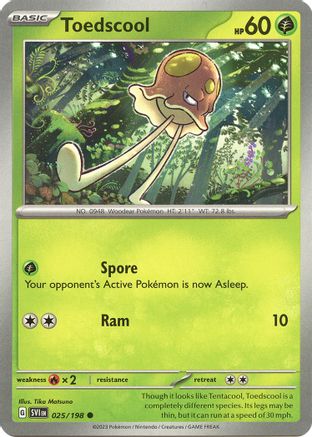 Toedscool 025/198 - Reverse Holofoil SV01 Scarlet & Violet Base Set